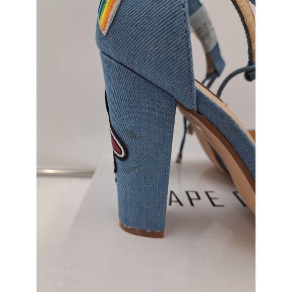 READ Cape Robbin Boho Western Denim Patches block high heel pointy toe Shoes 10 - Picture 9 of 11